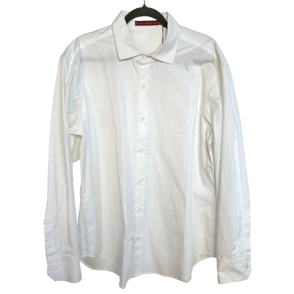 RYAN ROBERTS White Classic Long Sleeve Button Down Shirt Men Size XXL NEW